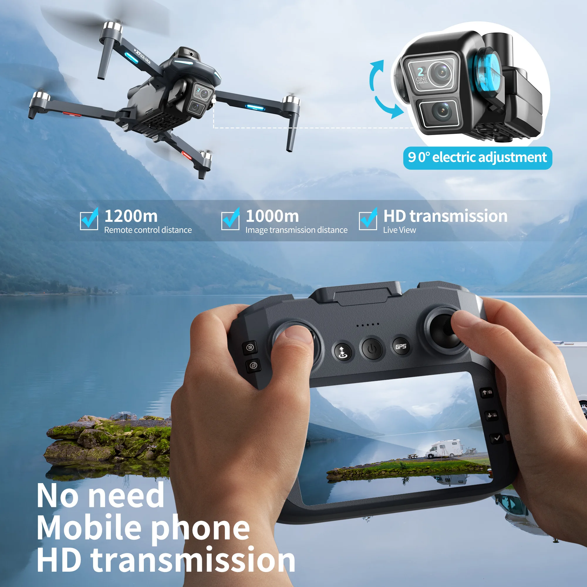طائرة بدون طيار XT606 الأصلية  - مراجعة Drone Mapping وسعره